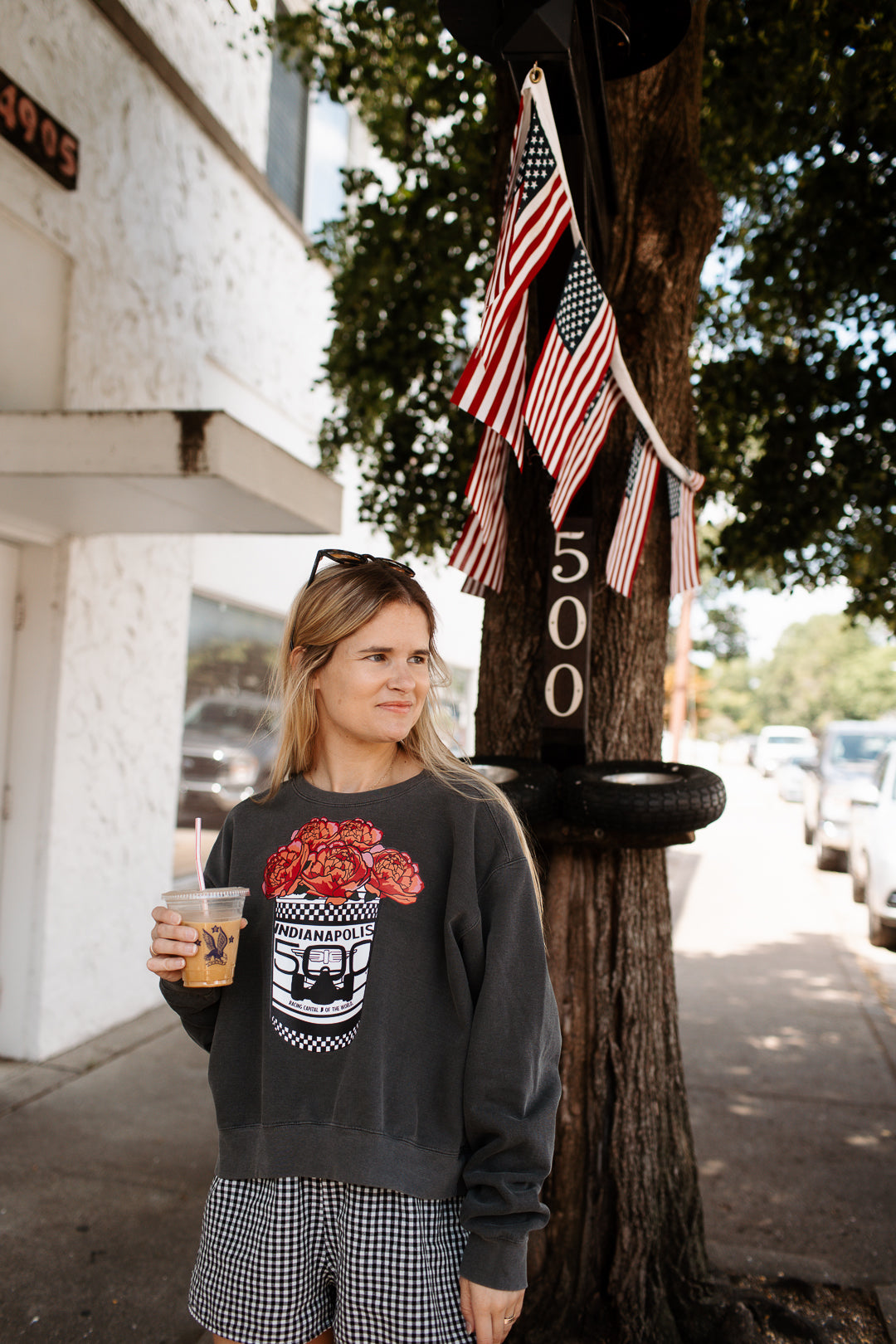 Indy 500 Popcorn Peony Tin Mid Length Sweatshirt