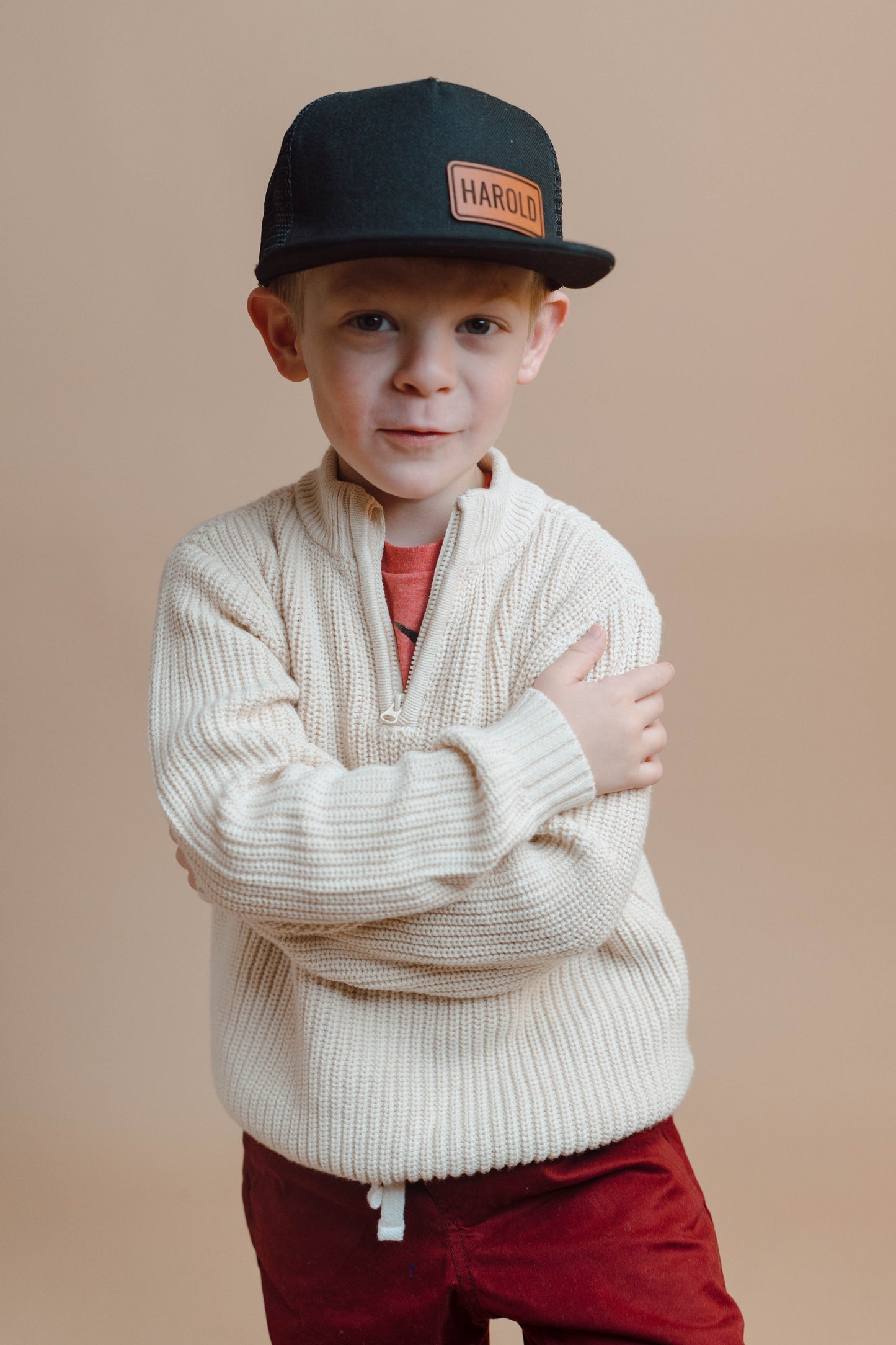 Kids Name Hat - Modern Font - Personalized Leather Patch