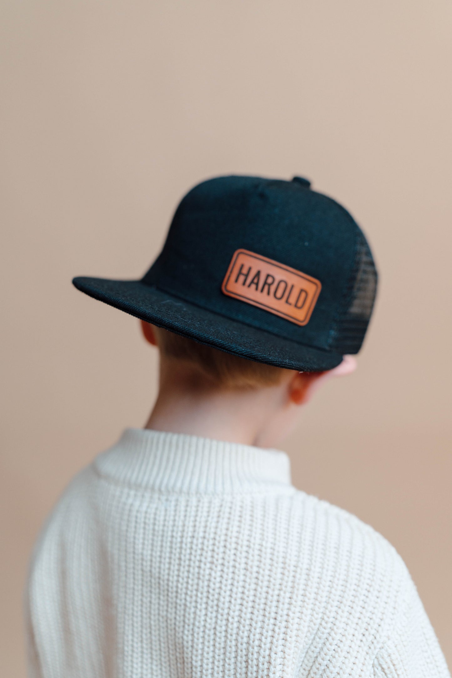 Kids Name Hat - Modern Font - Personalized Leather Patch