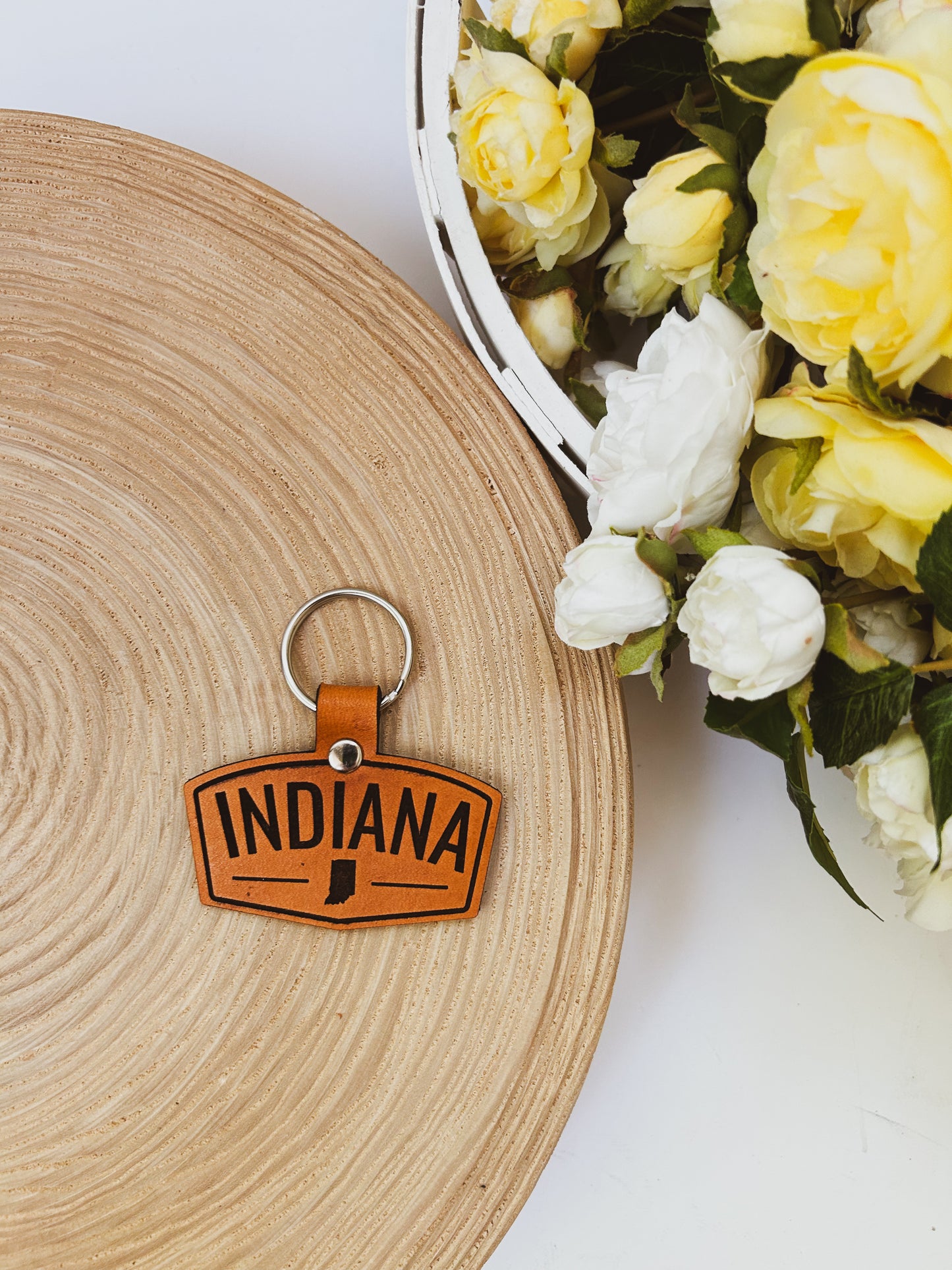 Indiana Patch Keychain – Left Grain