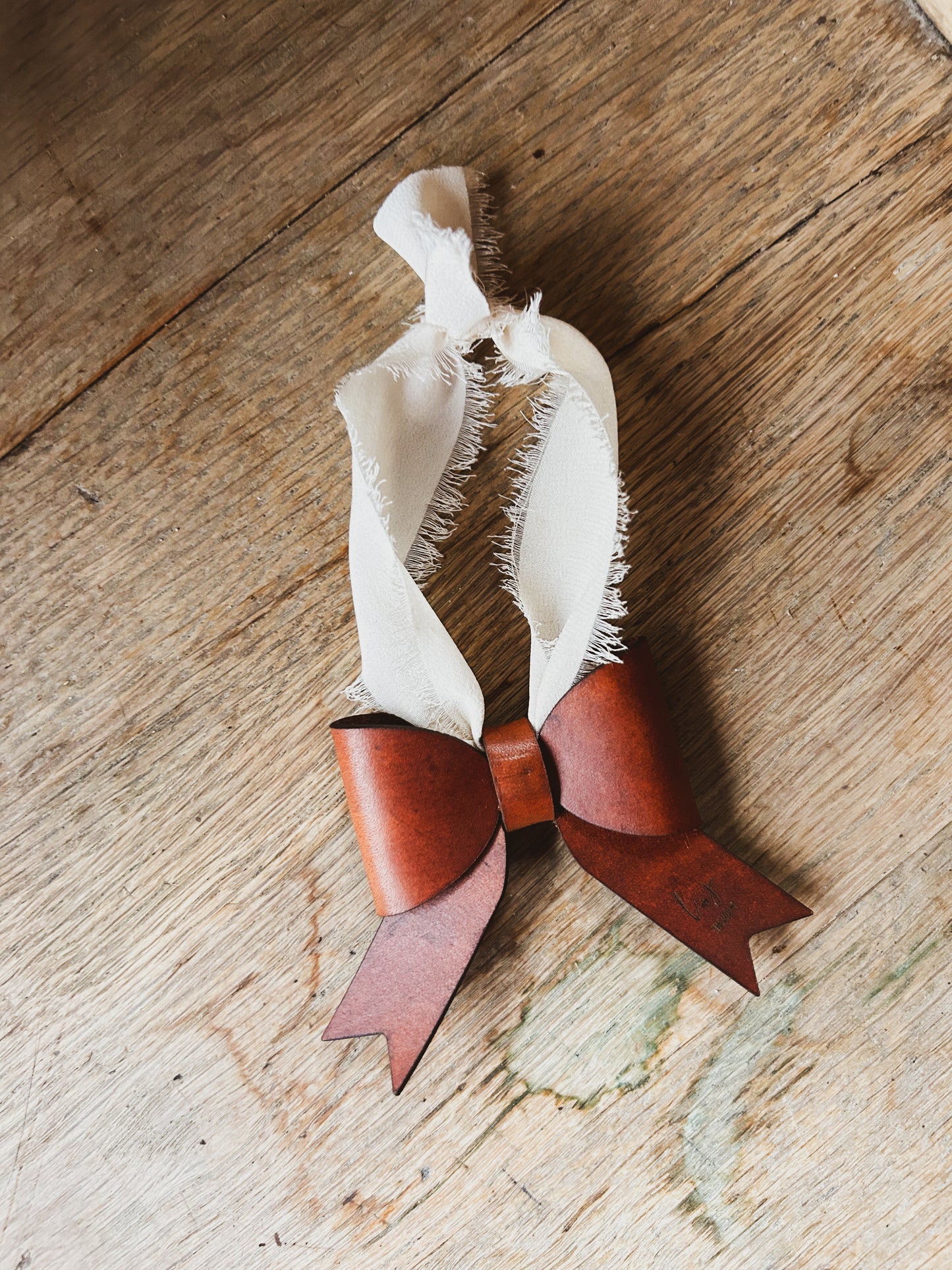 Leather Bow Ornament
