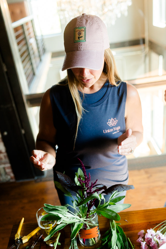 Indiana Peony Embroidered Patch Hat