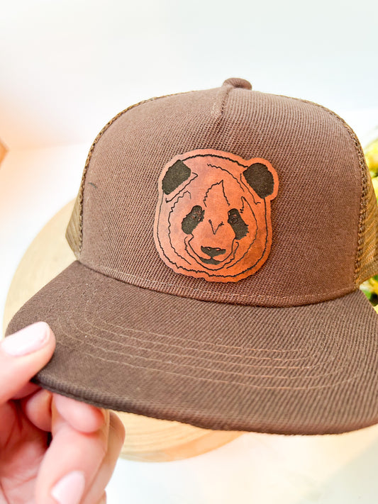 Panda Leather Patch Hat