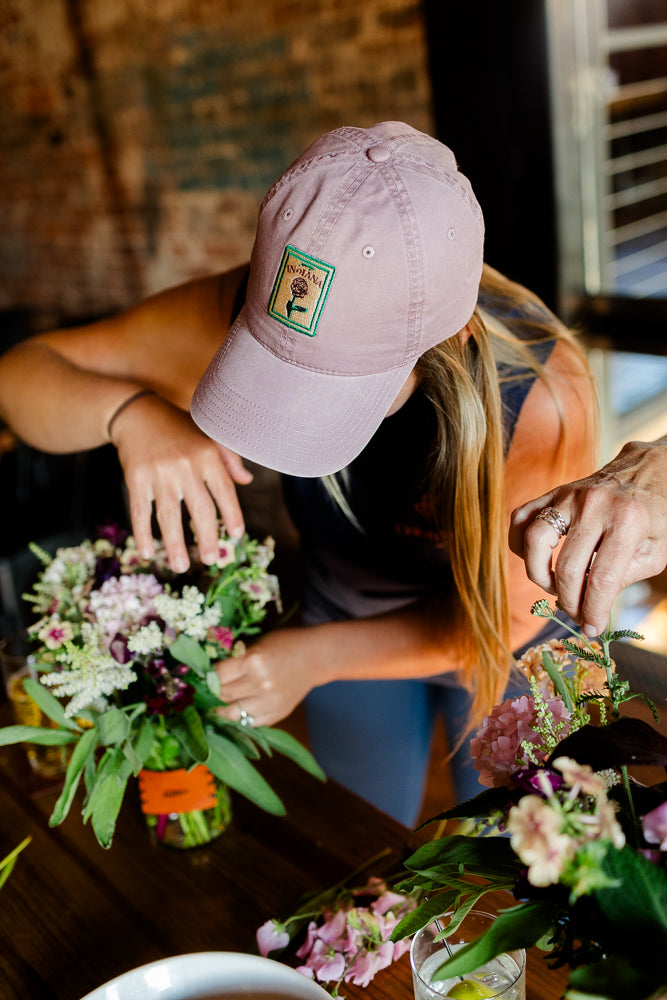 Indiana Peony Embroidered Patch Hat