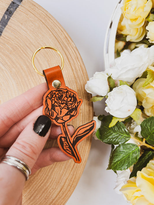 Peony Keychain