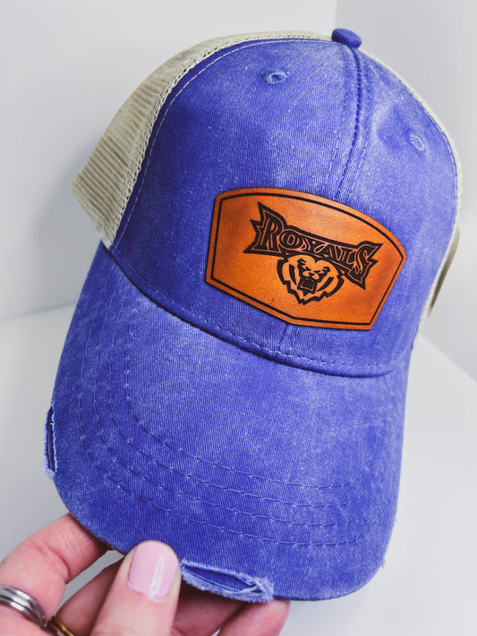 HSE Royals - Distressed Blue Baseball Hat - Brown Patch