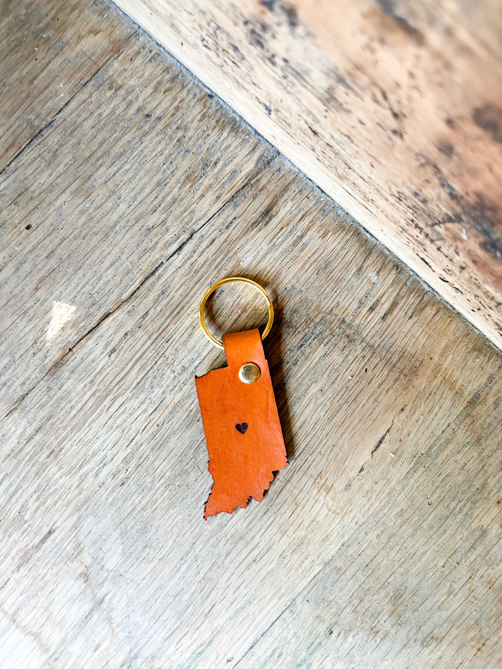 Indiana State Keychain Indiana Keychain – Left Grain®