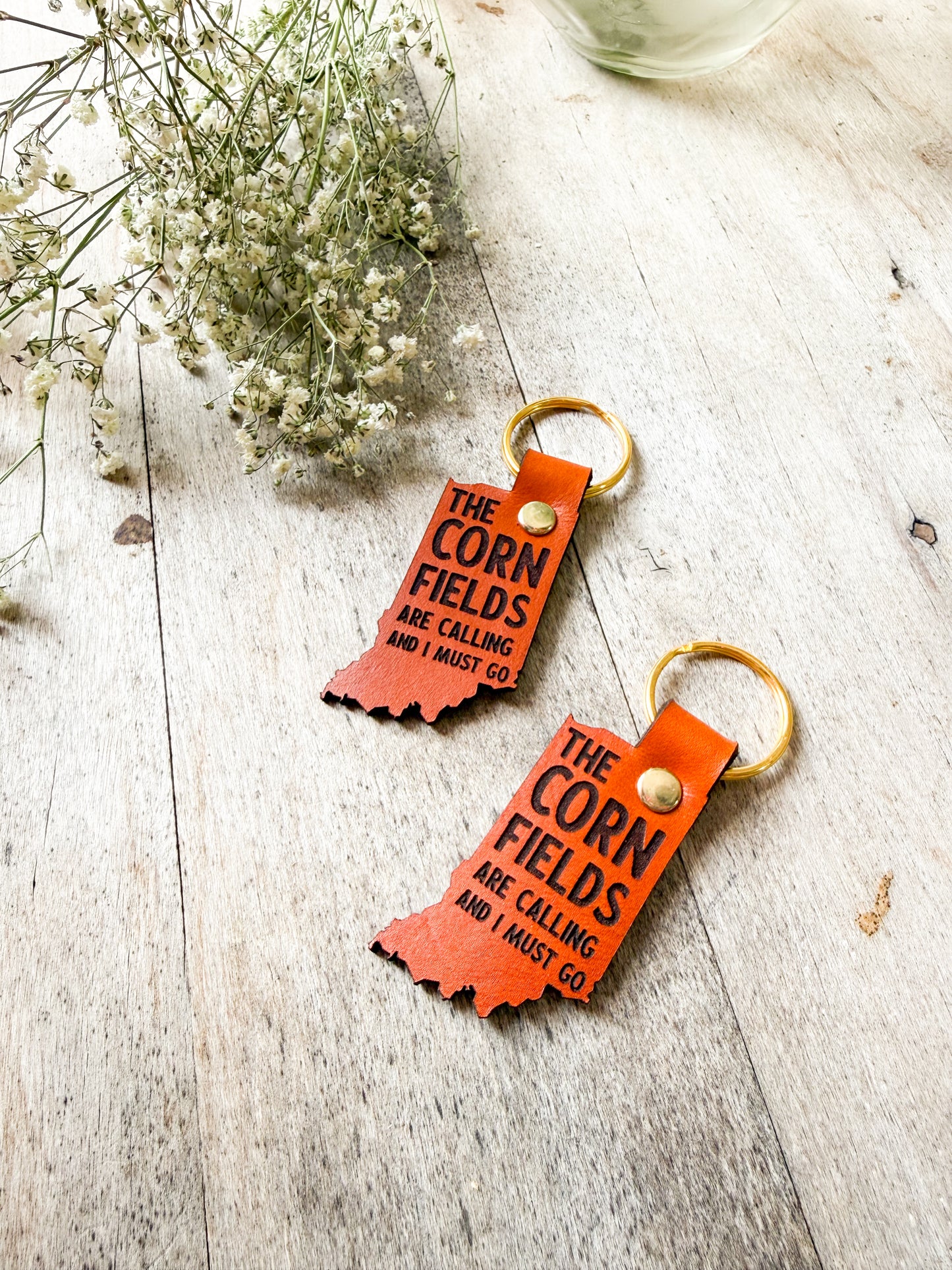 Indiana Keychain - The Cornfields are Calling and I Must Go