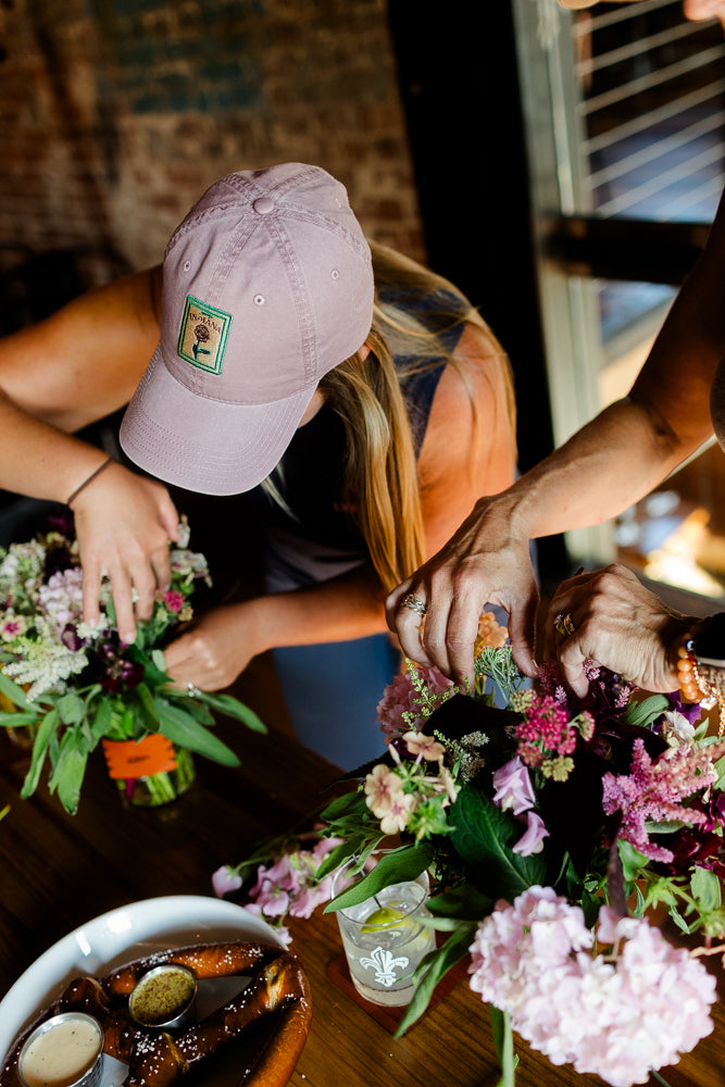 Indiana Peony Embroidered Patch Hat
