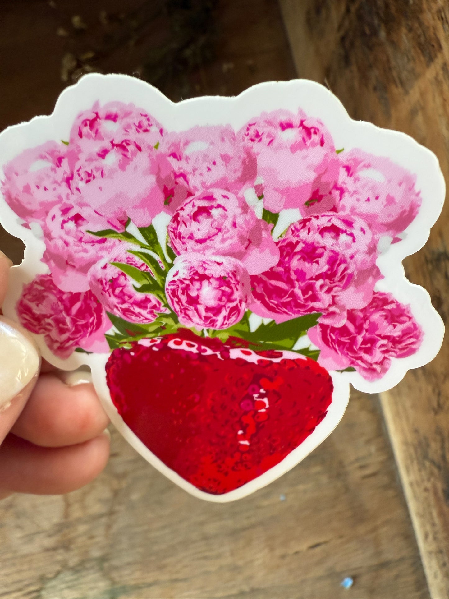 Strawberry Peony Sticker