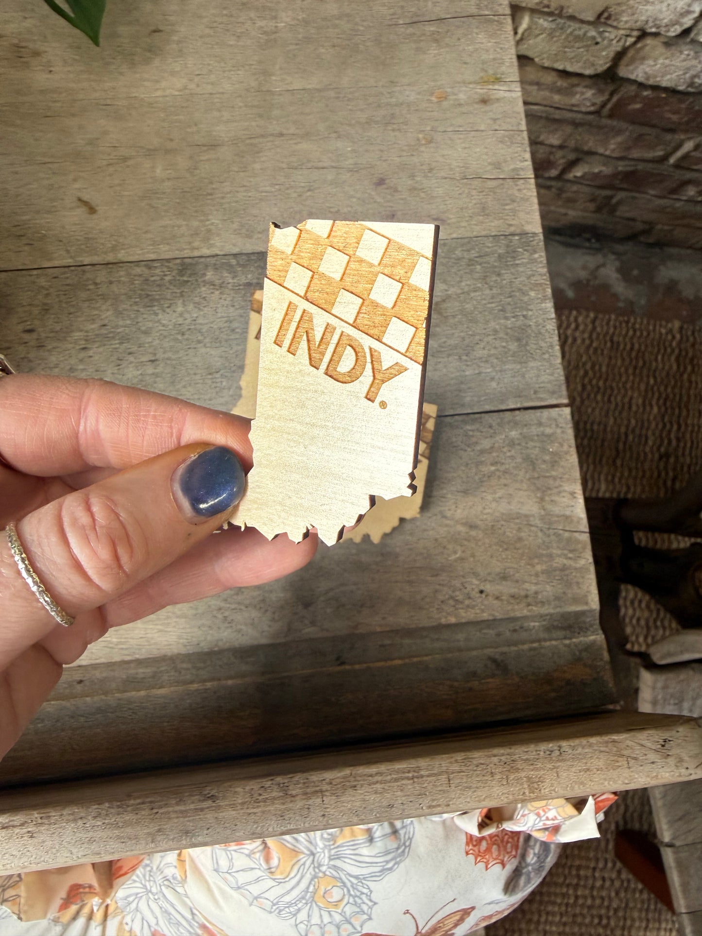Indy Racing Wooden Indiana Magnet