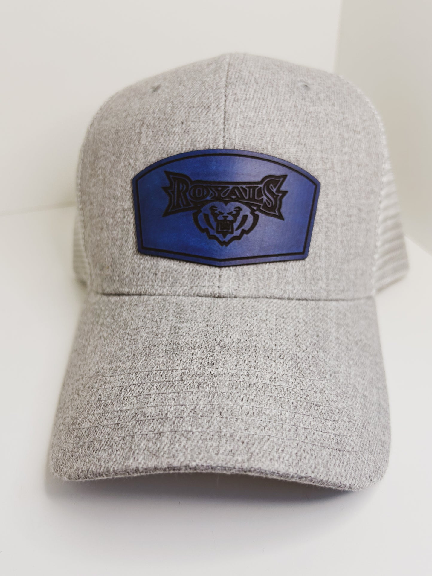 HSE Royals Rectangle Arch Leather Patch - Heather Gray Baseball Hat