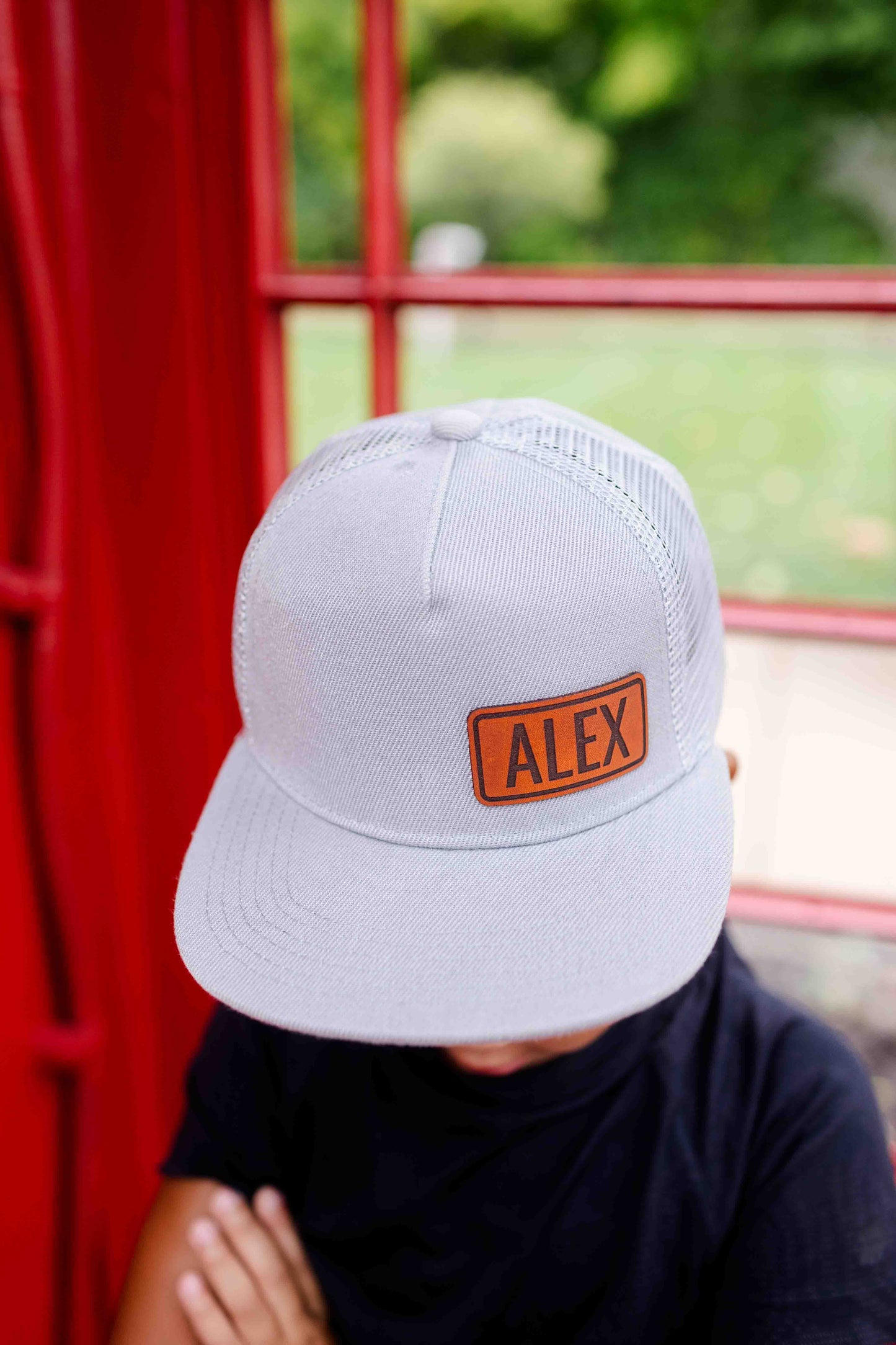 Kids Name Hat - Modern Font - Personalized Leather Patch