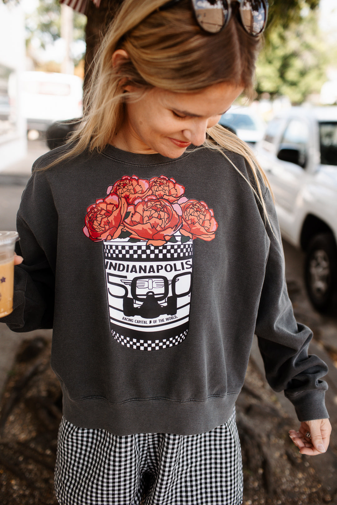 Indy 500 Popcorn Peony Tin Mid Length Sweatshirt