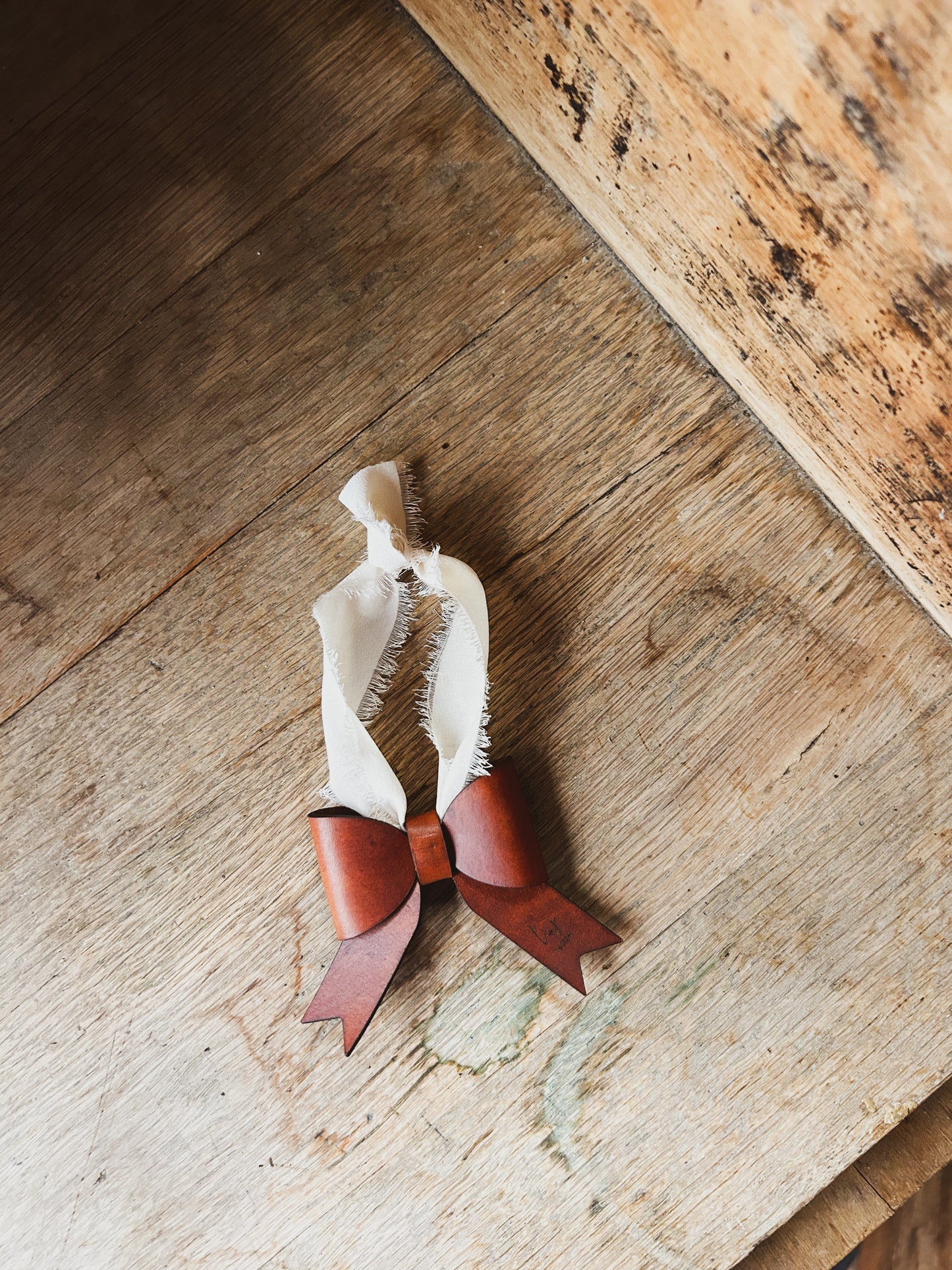 Leather Bow Ornament