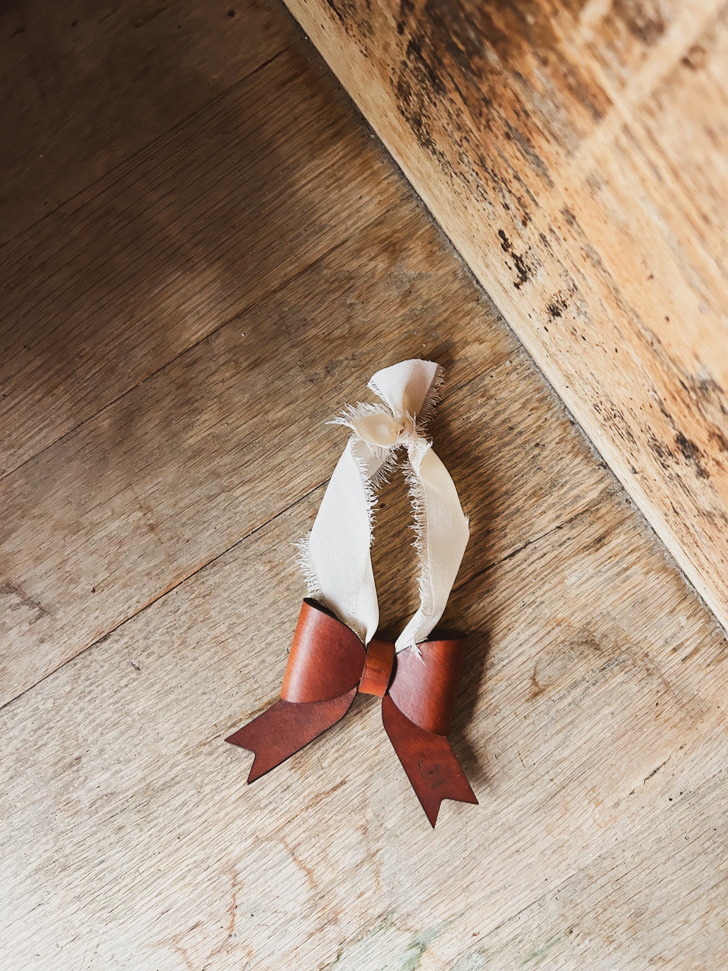 Leather Bow Ornament