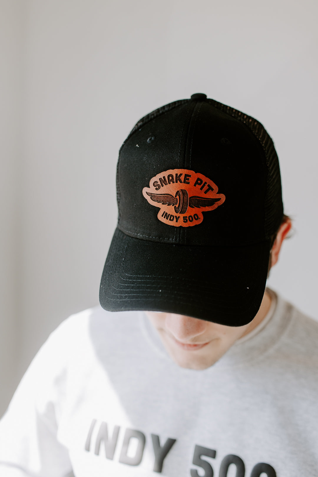 Indy 500 Snake Pit Leather Patch Hat