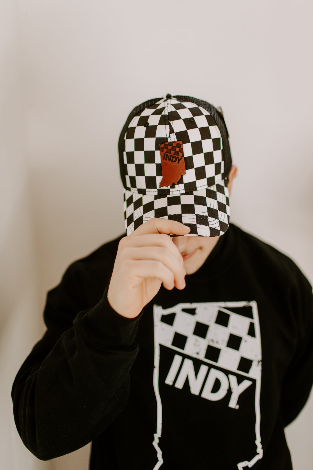 Indy Racing Leather Patch Hat - Checkered