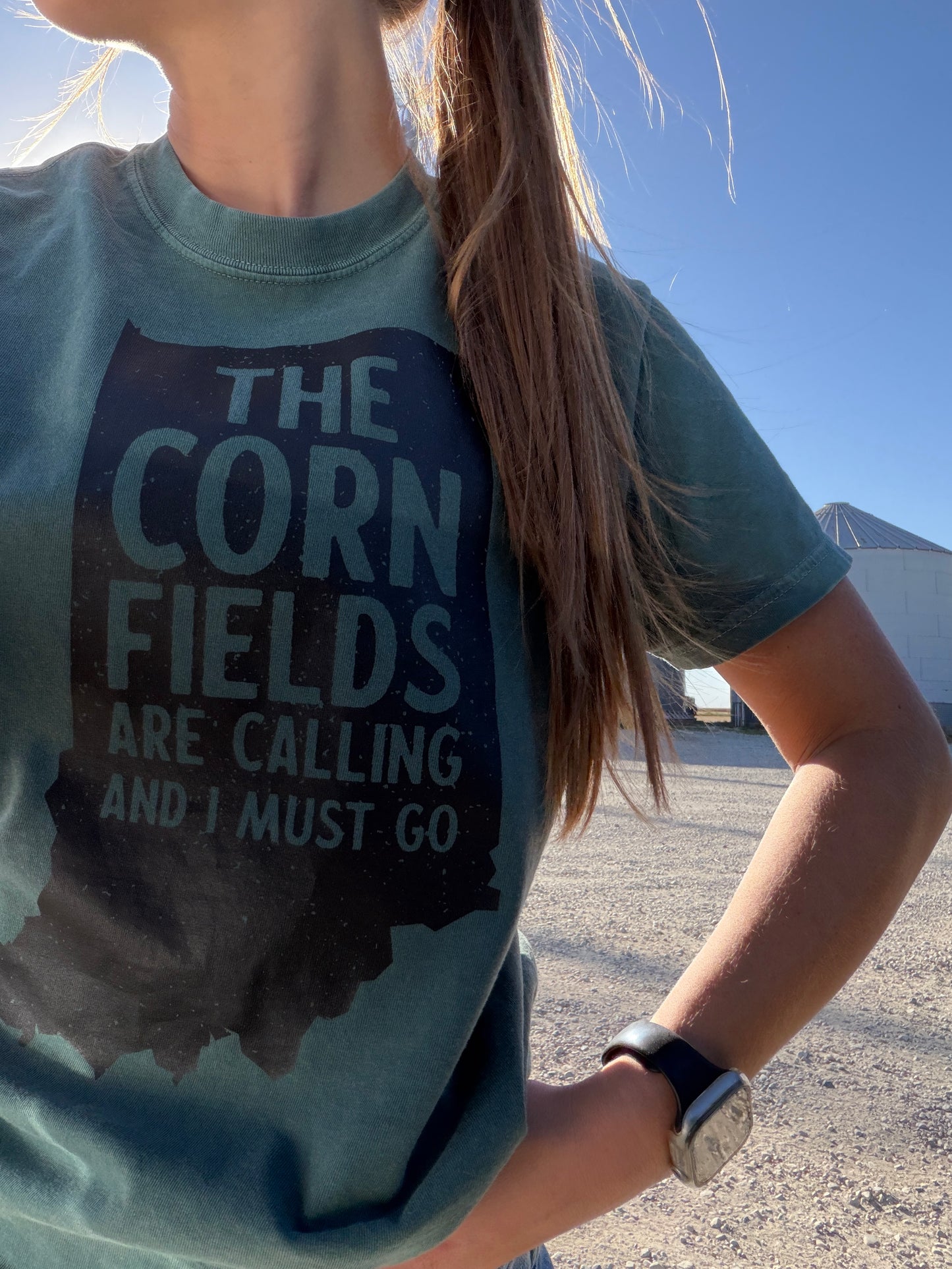 The Cornfields Are Calling Tee - Black Ink
