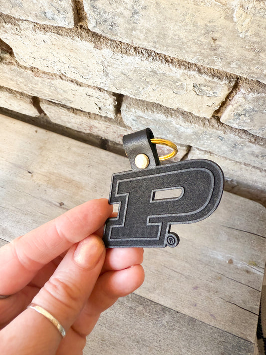 Purdue Motion P Keychain - Black