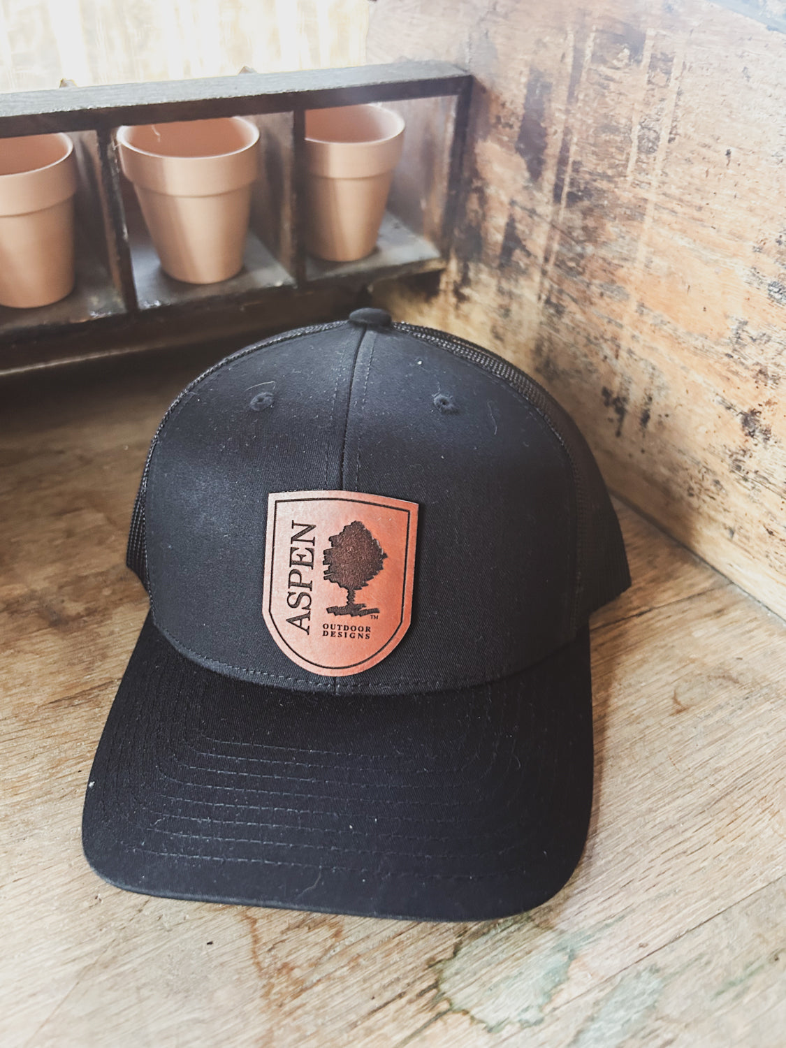 Custom  Logo Leather Patch Hat - on Richardson 112 Hat