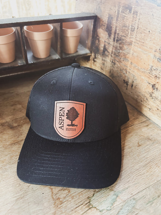 Custom  Logo Leather Patch Hat - on Richardson 112 Hat