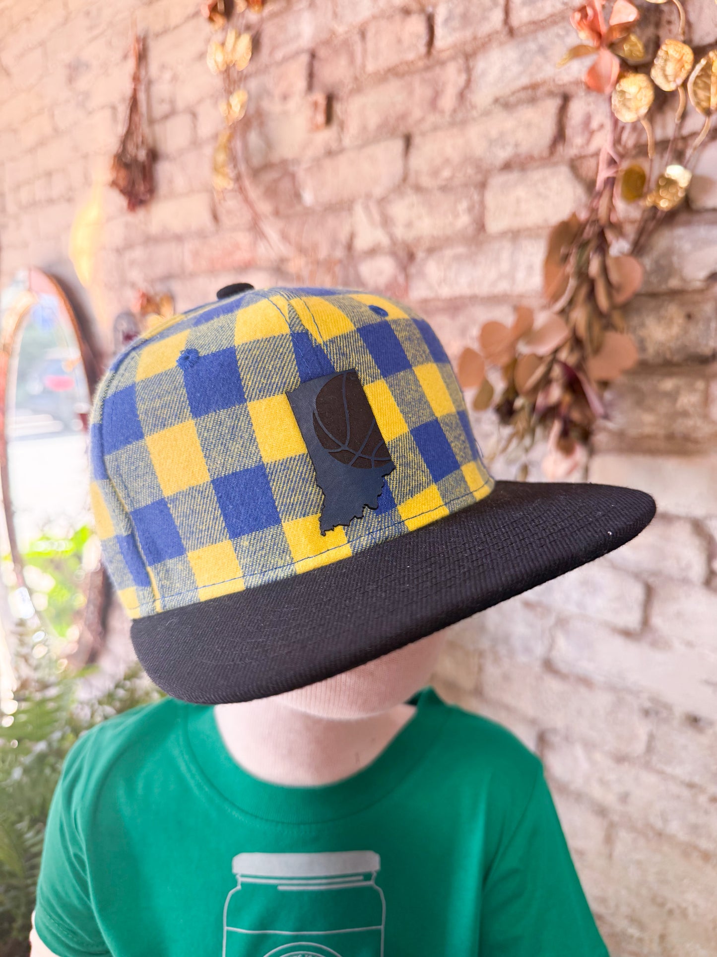 Indiana Basketball Plaid with Black Bill -  Kids Hat