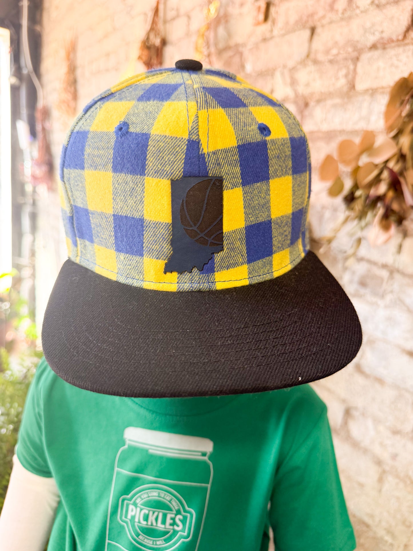 Indiana Basketball Plaid with Black Bill -  Kids Hat