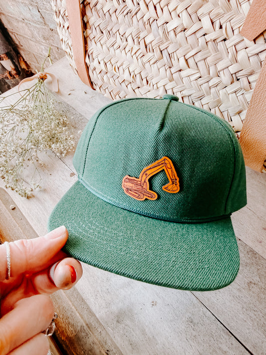 Excavator Leather Patch Kids Hat