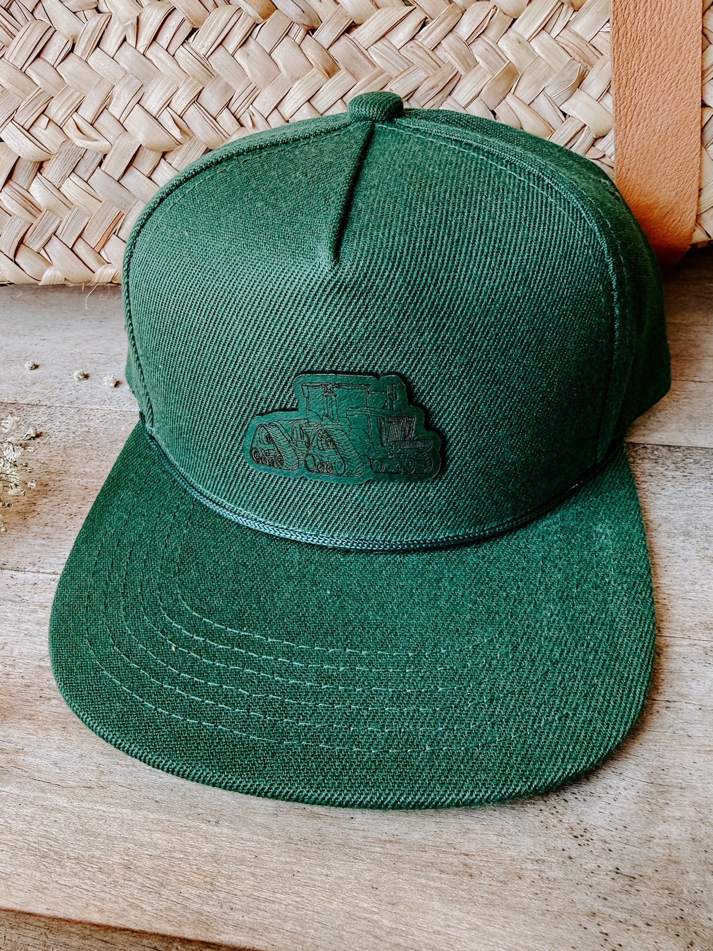 Tractor Leather Patch Kids Hat