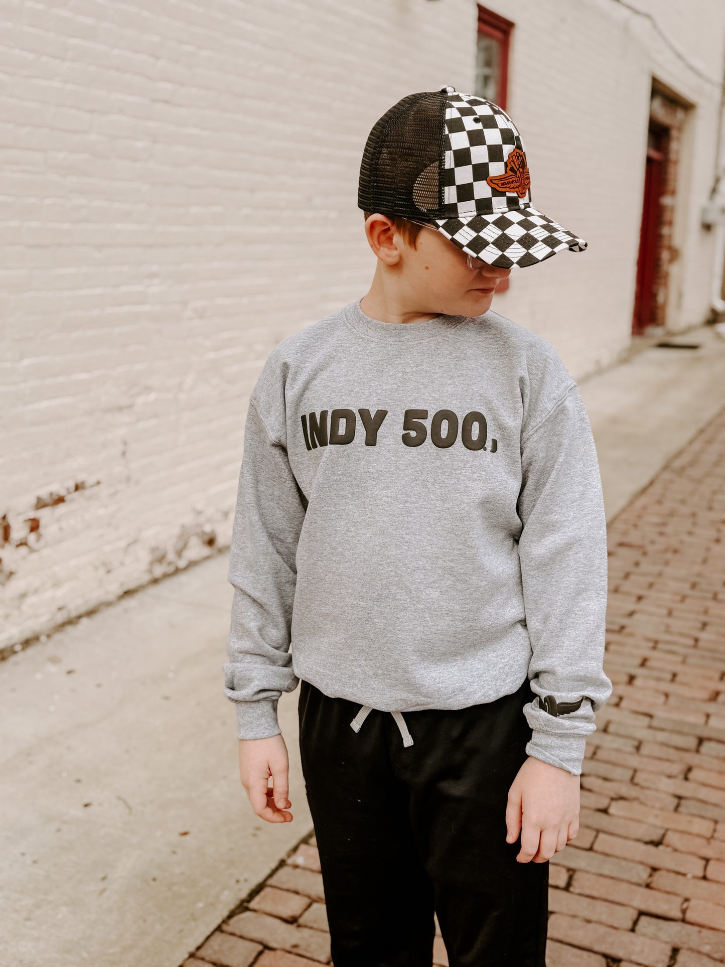 Indy 500 Puff Ink Shirt with Sleeve Detail  - Kids