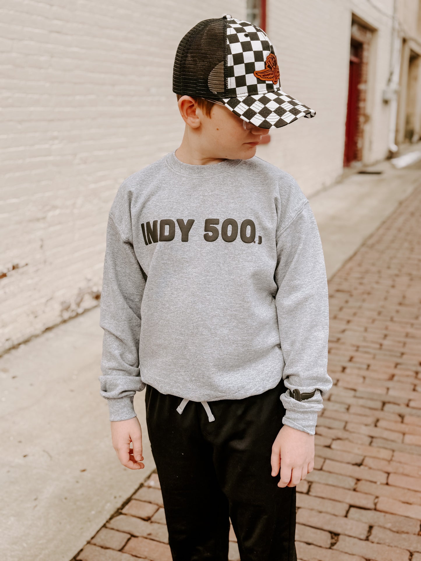 Indy 500 Puff Ink Shirt with Sleeve Detail  - Kids