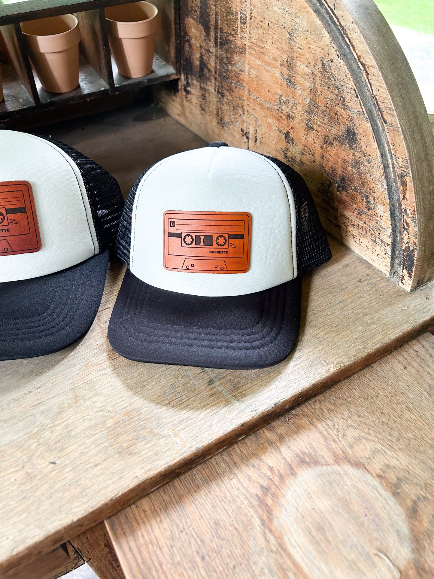 Mixed Tape Leather Patch Hat