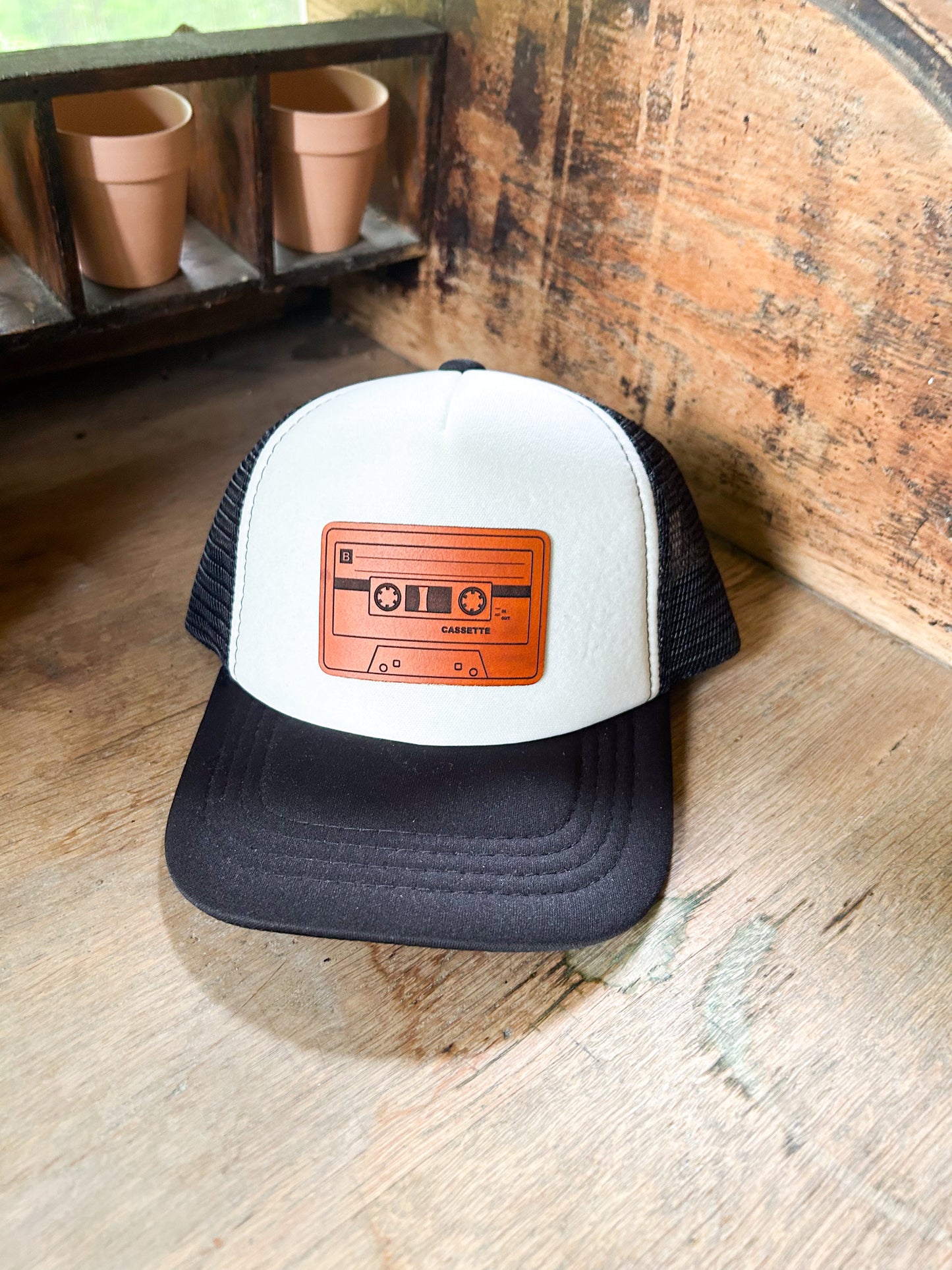 Mixed Tape Leather Patch Hat