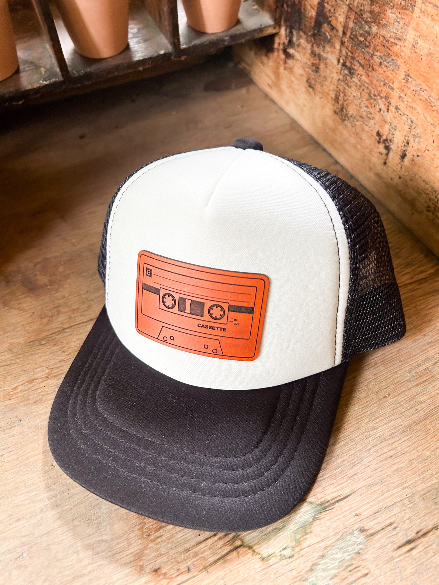 Mixed Tape Leather Patch Hat