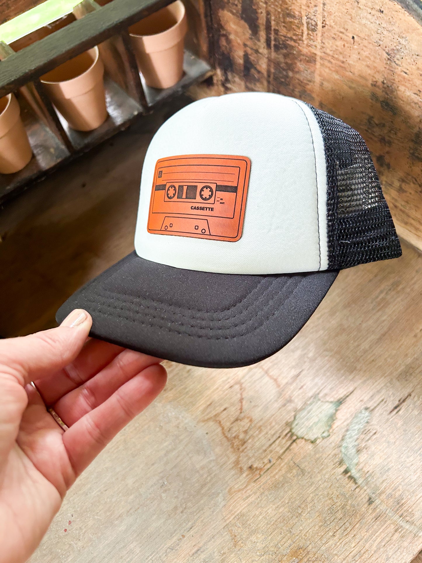 Mixed Tape Leather Patch Hat