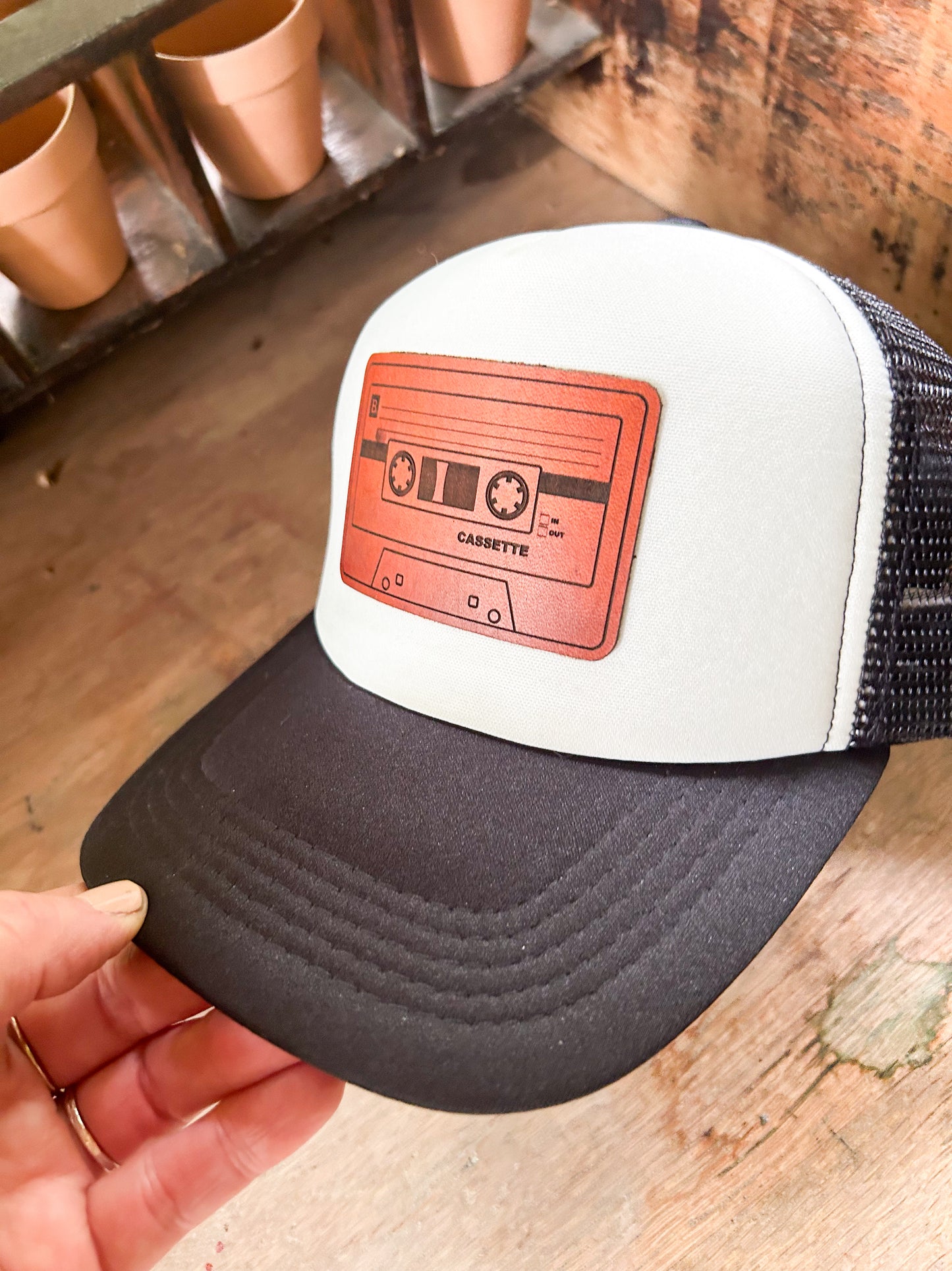 Mixed Tape Leather Patch Hat