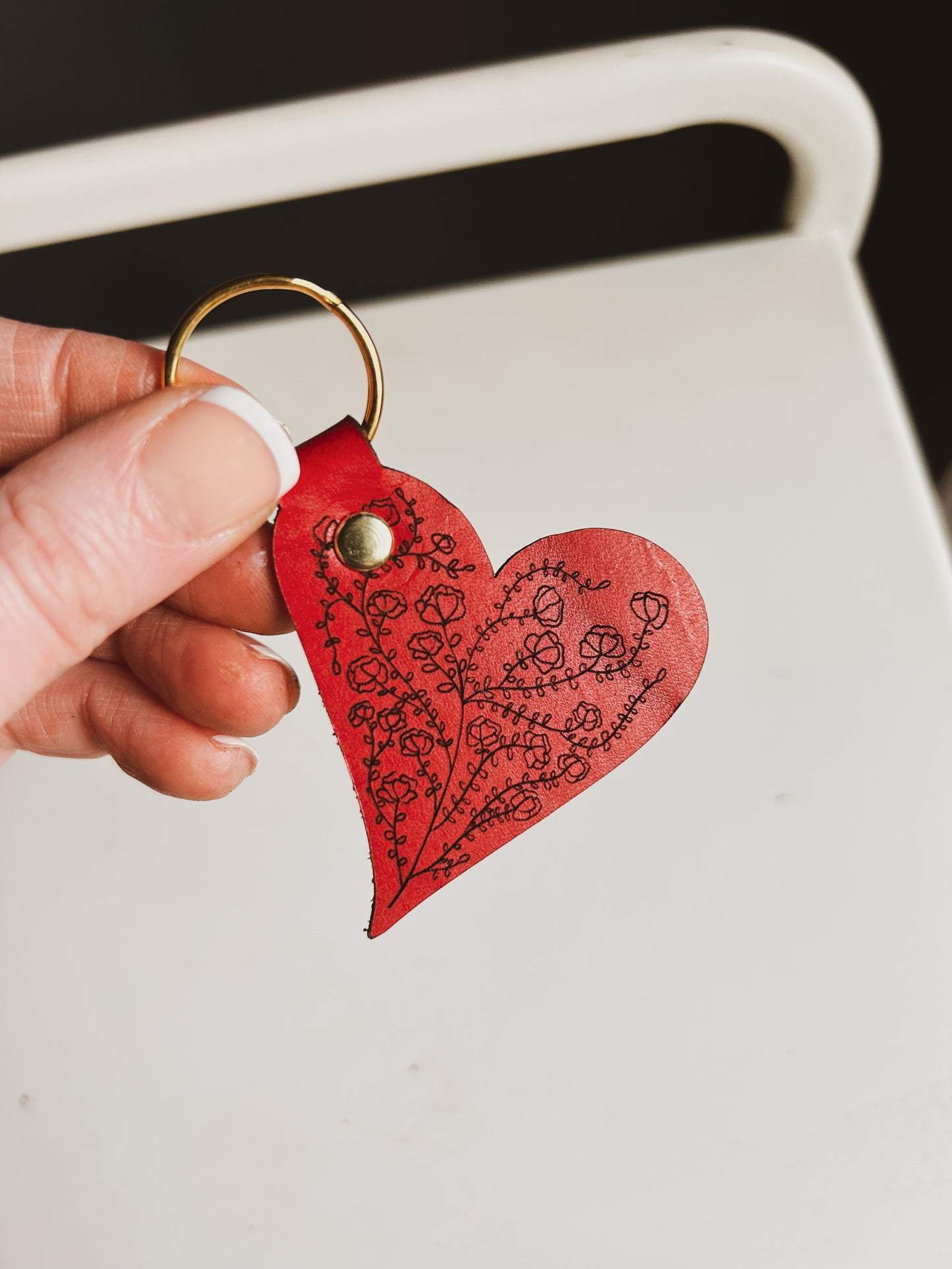 Engraved Heart Keychain