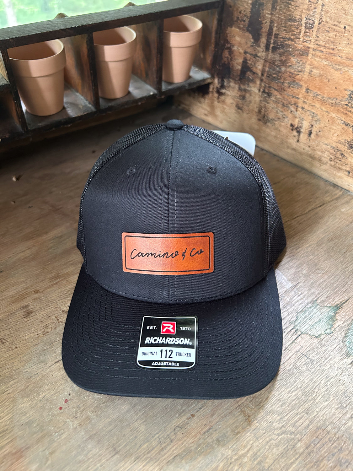 Custom  Logo Leather Patch Hat - on Richardson 112 Hat