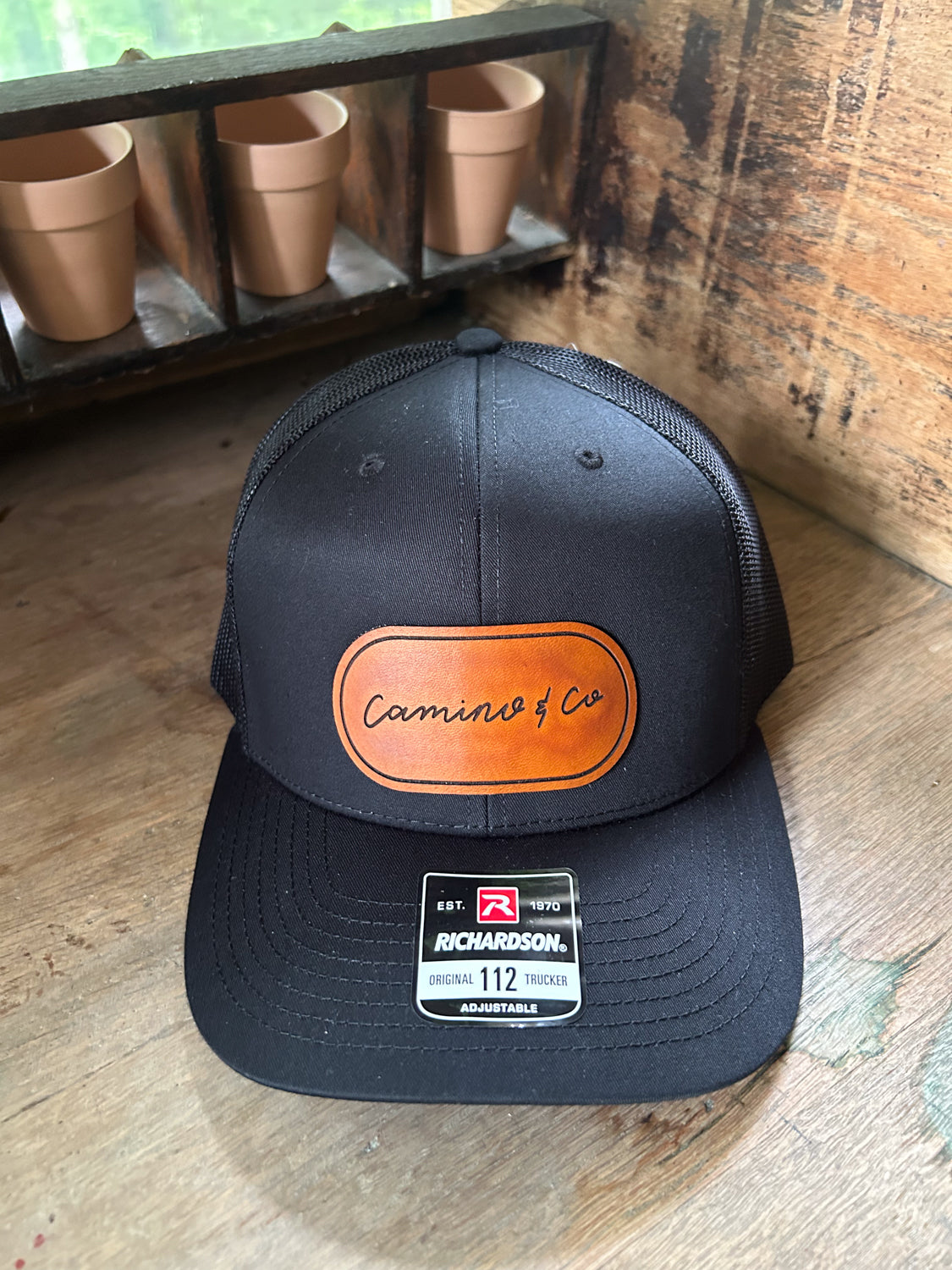 Custom  Logo Leather Patch Hat - on Richardson 112 Hat