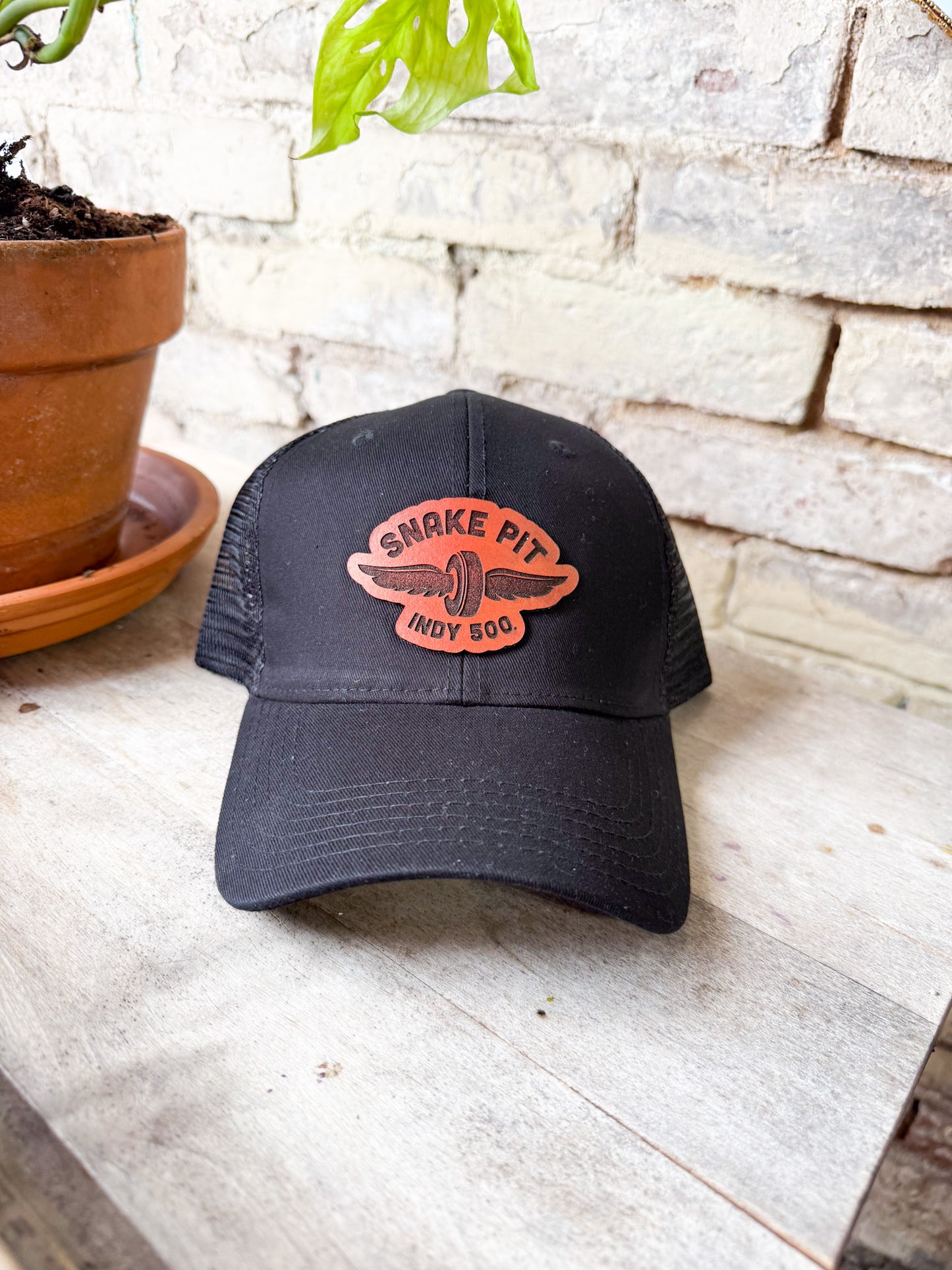 Indy 500 Snake Pit Leather Patch Hat