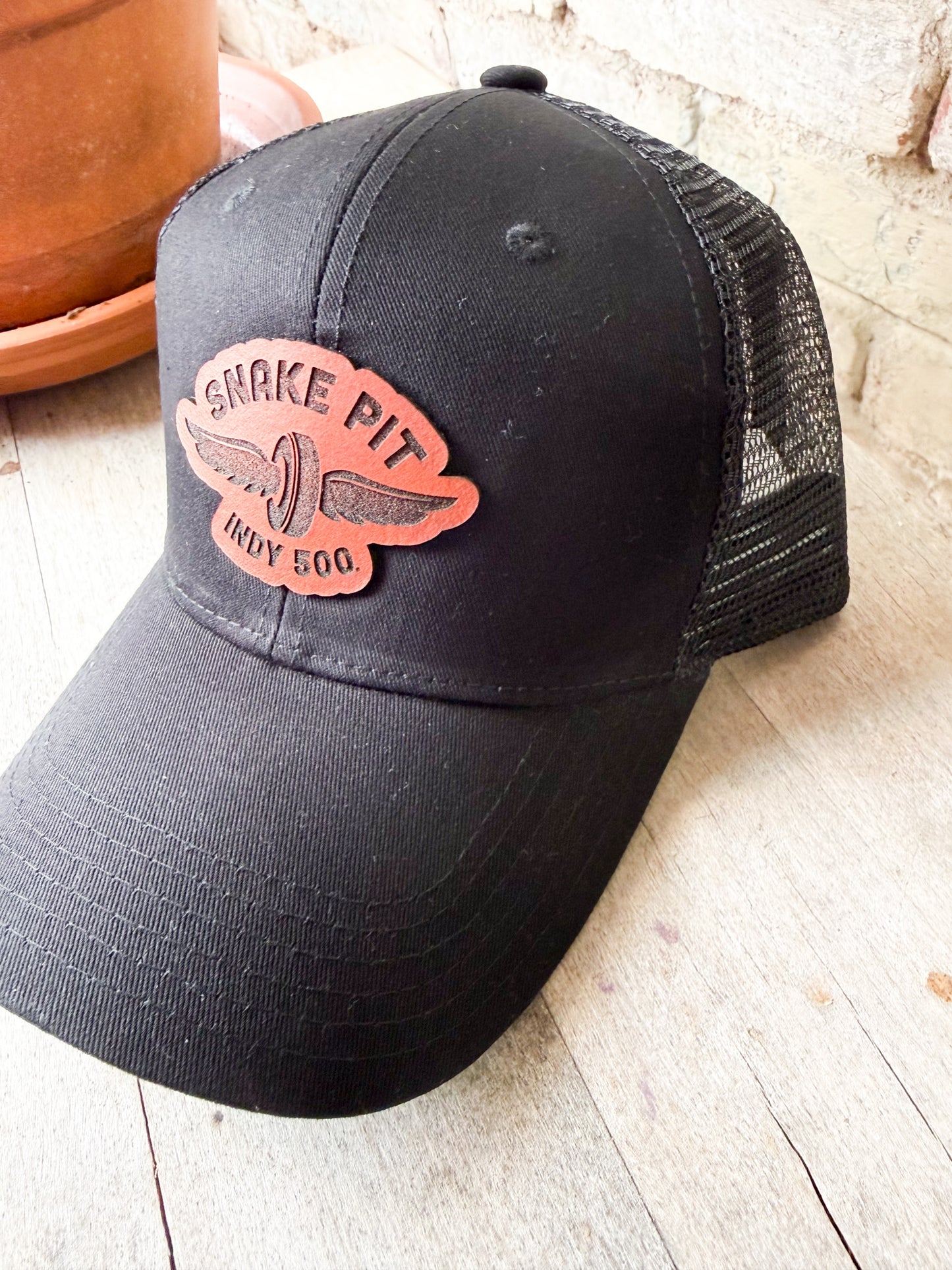 Indy 500 Snake Pit Leather Patch Hat