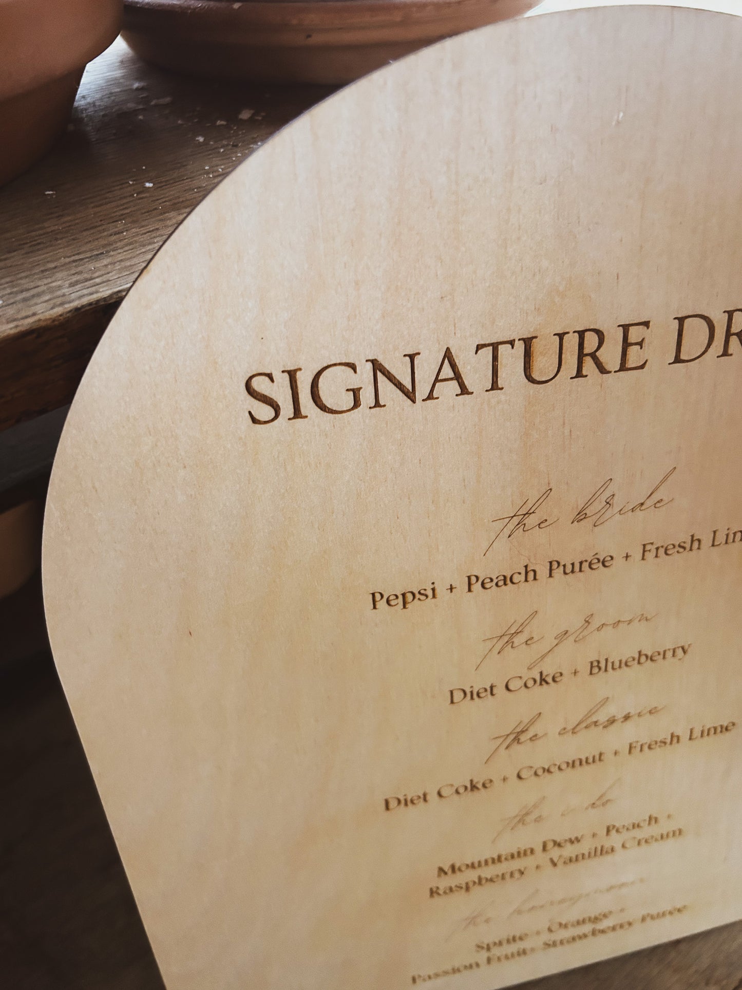 Arched Engraved Wooden Sign - 8x10 or 11x14