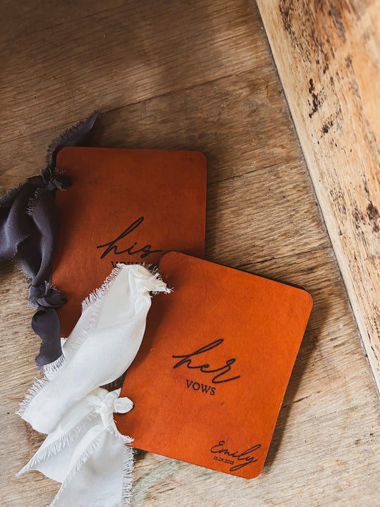 Custom Leather Wedding Vow Books