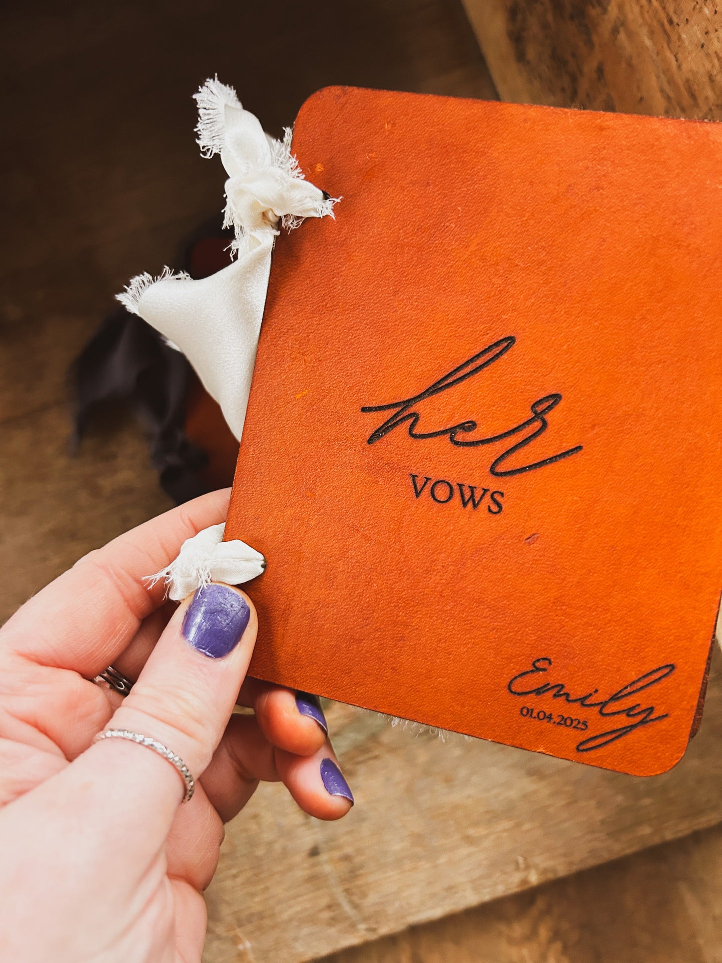 Custom Leather Wedding Vow Books