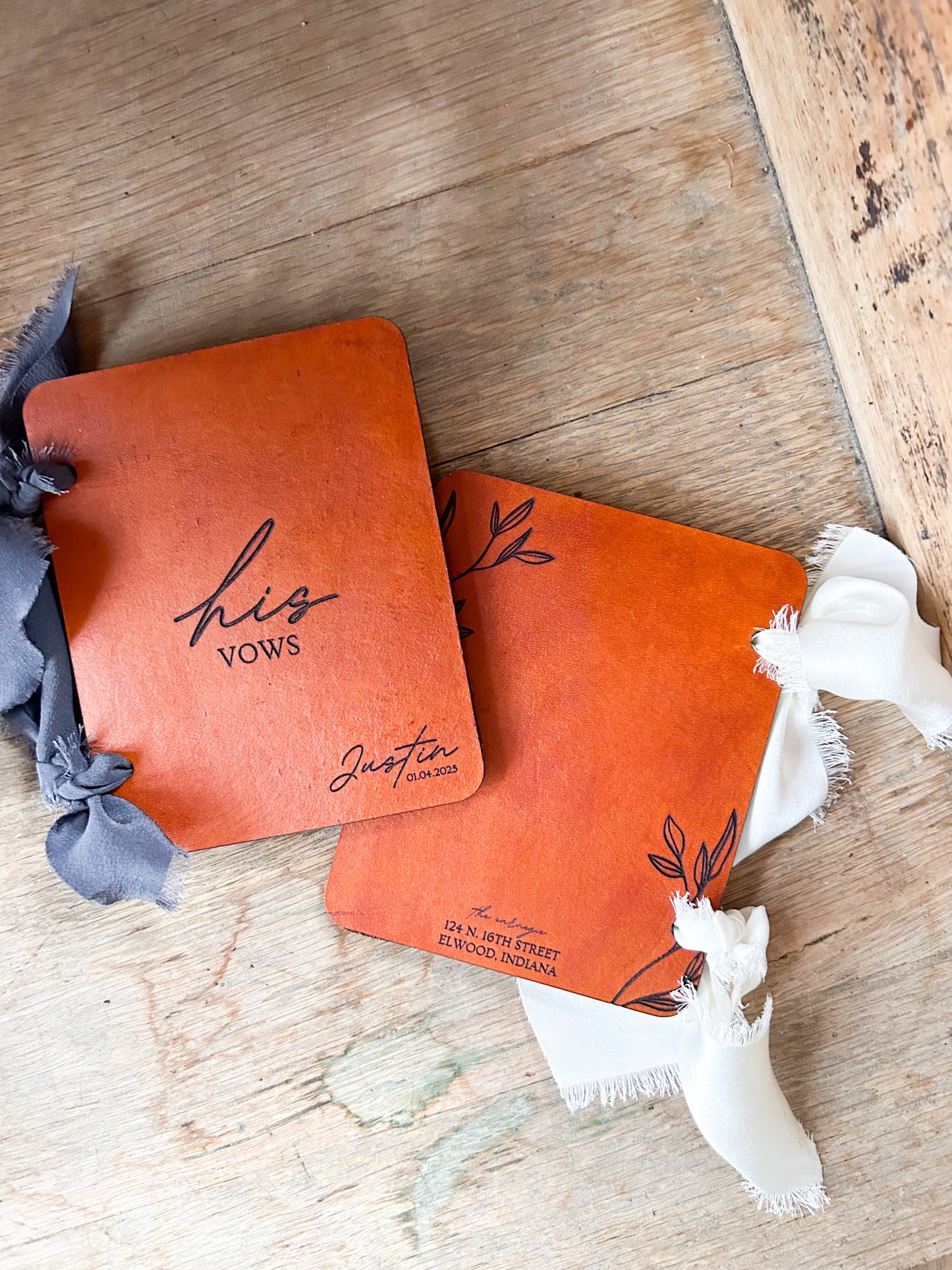 Custom Leather Wedding Vow Books