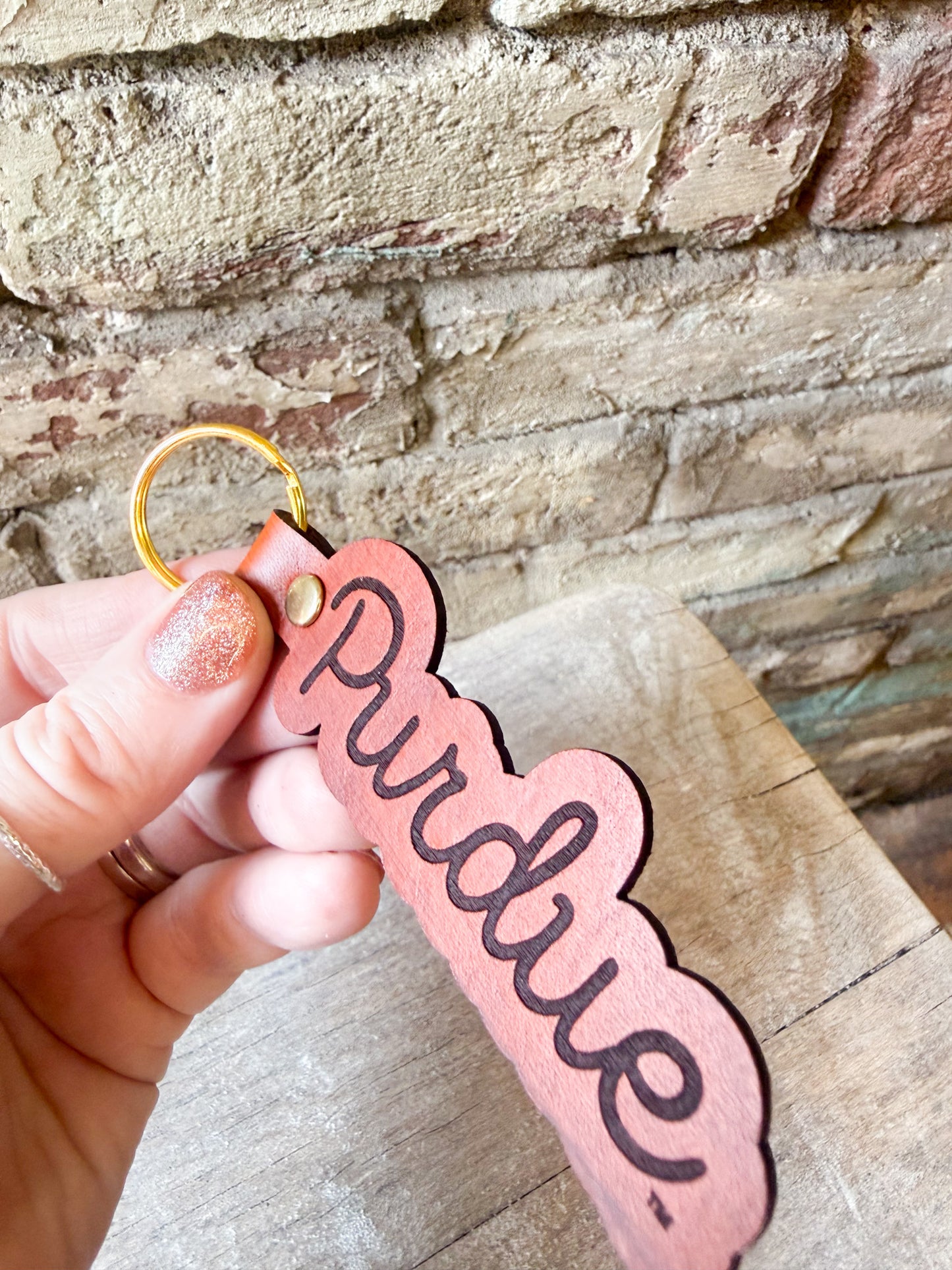 Script Purdue Keychain