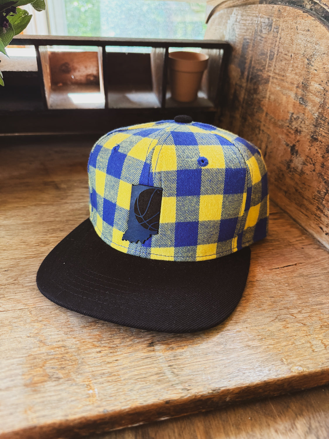 Indiana Basketball Plaid with Black Bill -  Kids Hat