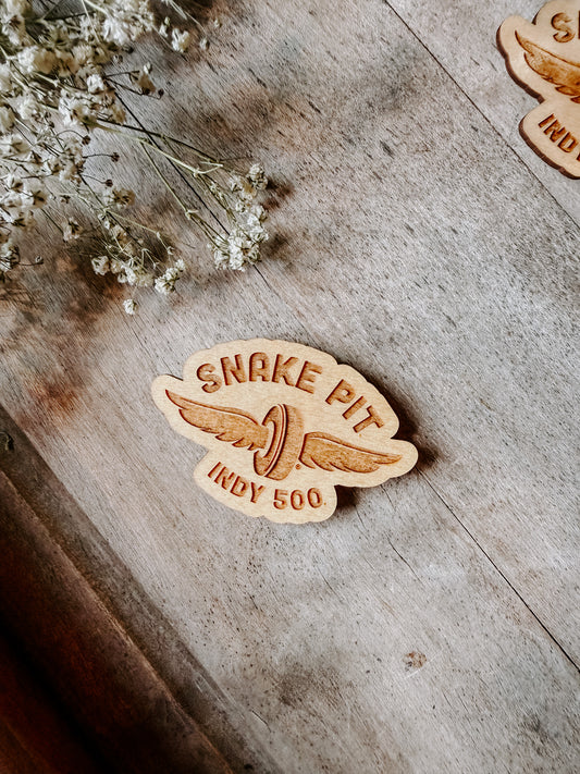 Snake Pit Wooden Magnet