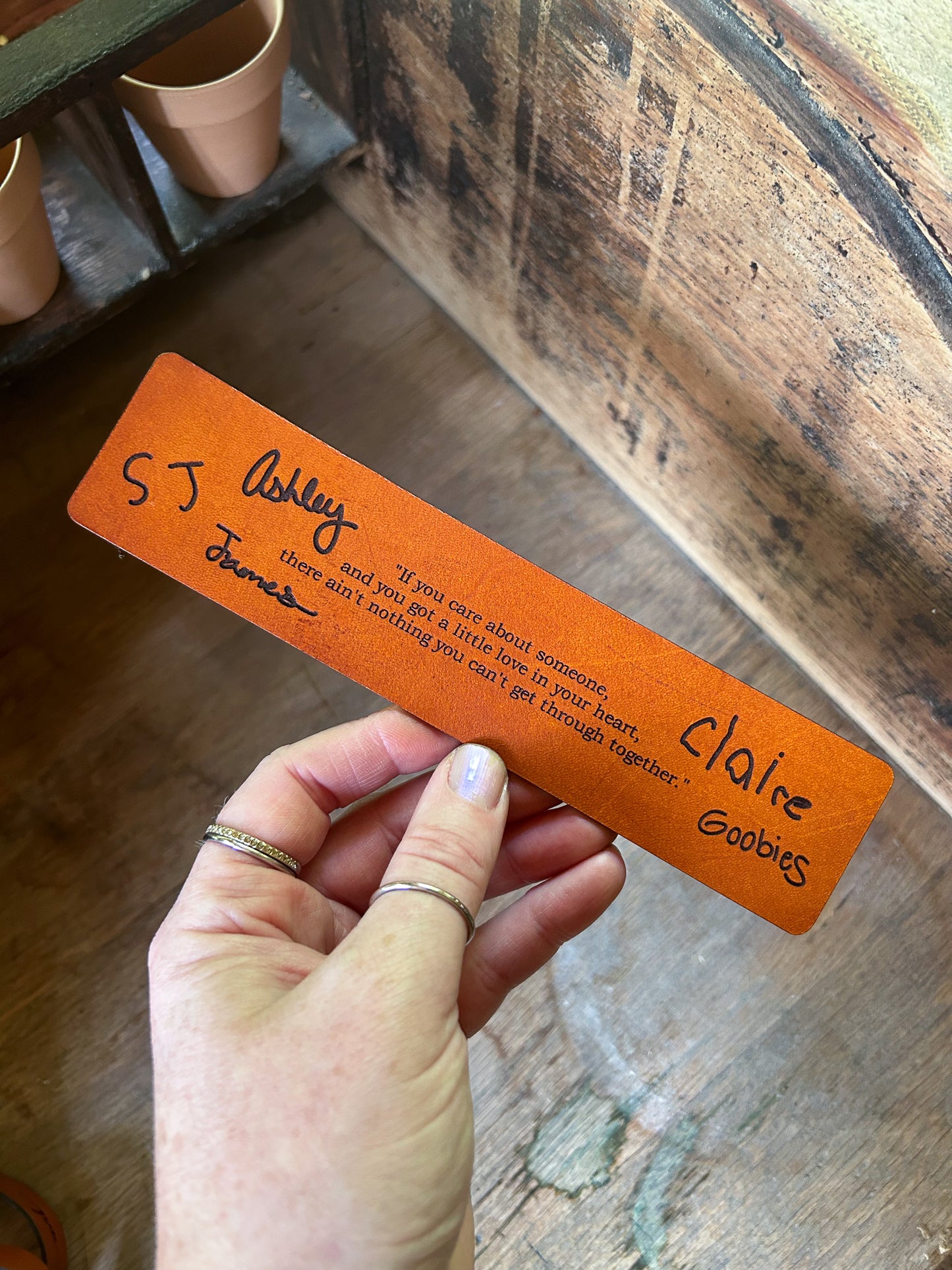 Custom Handwriting Leather Bookmark